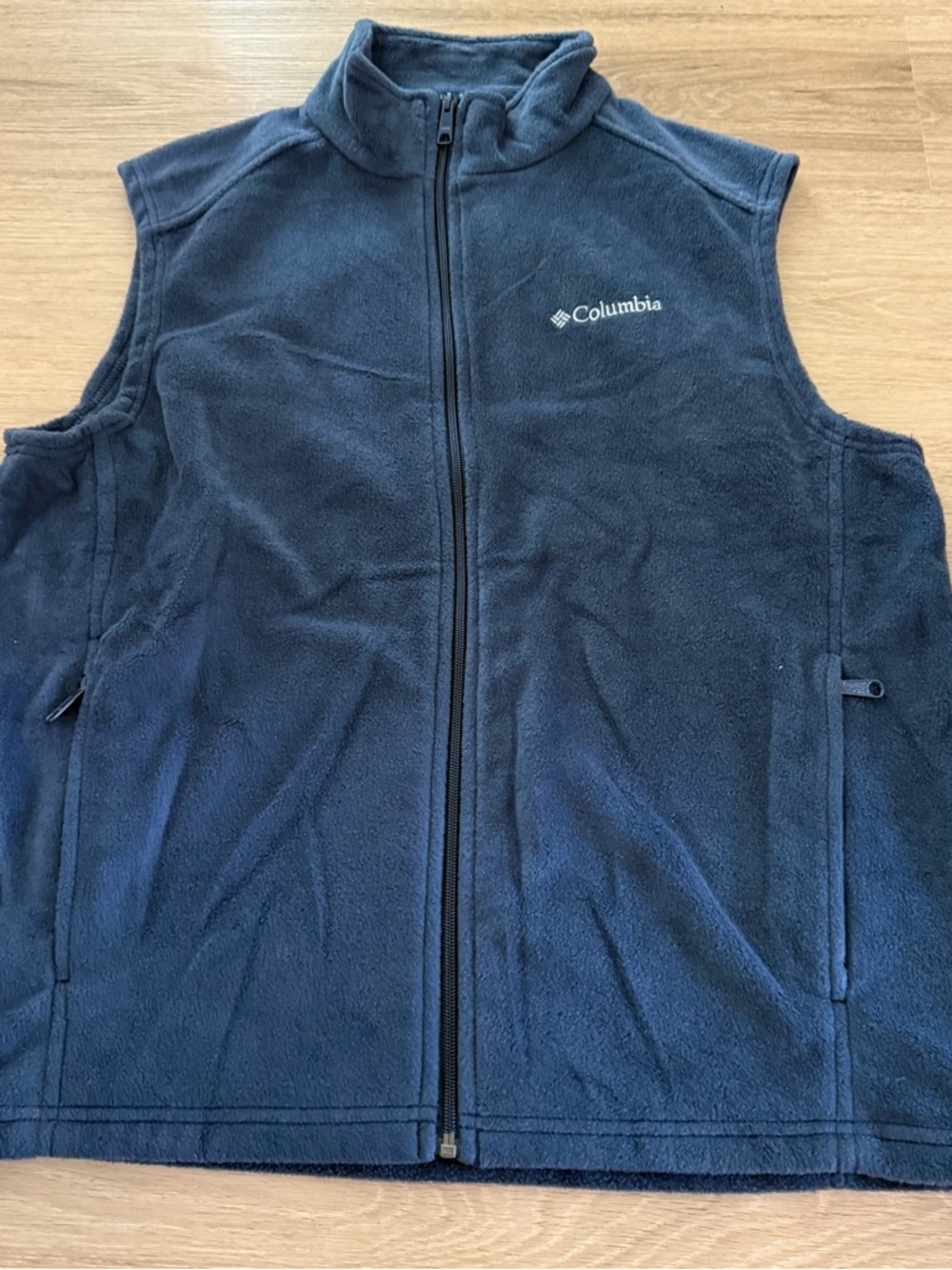 Columbia Navy Blue Full-Zip Fleece Vest